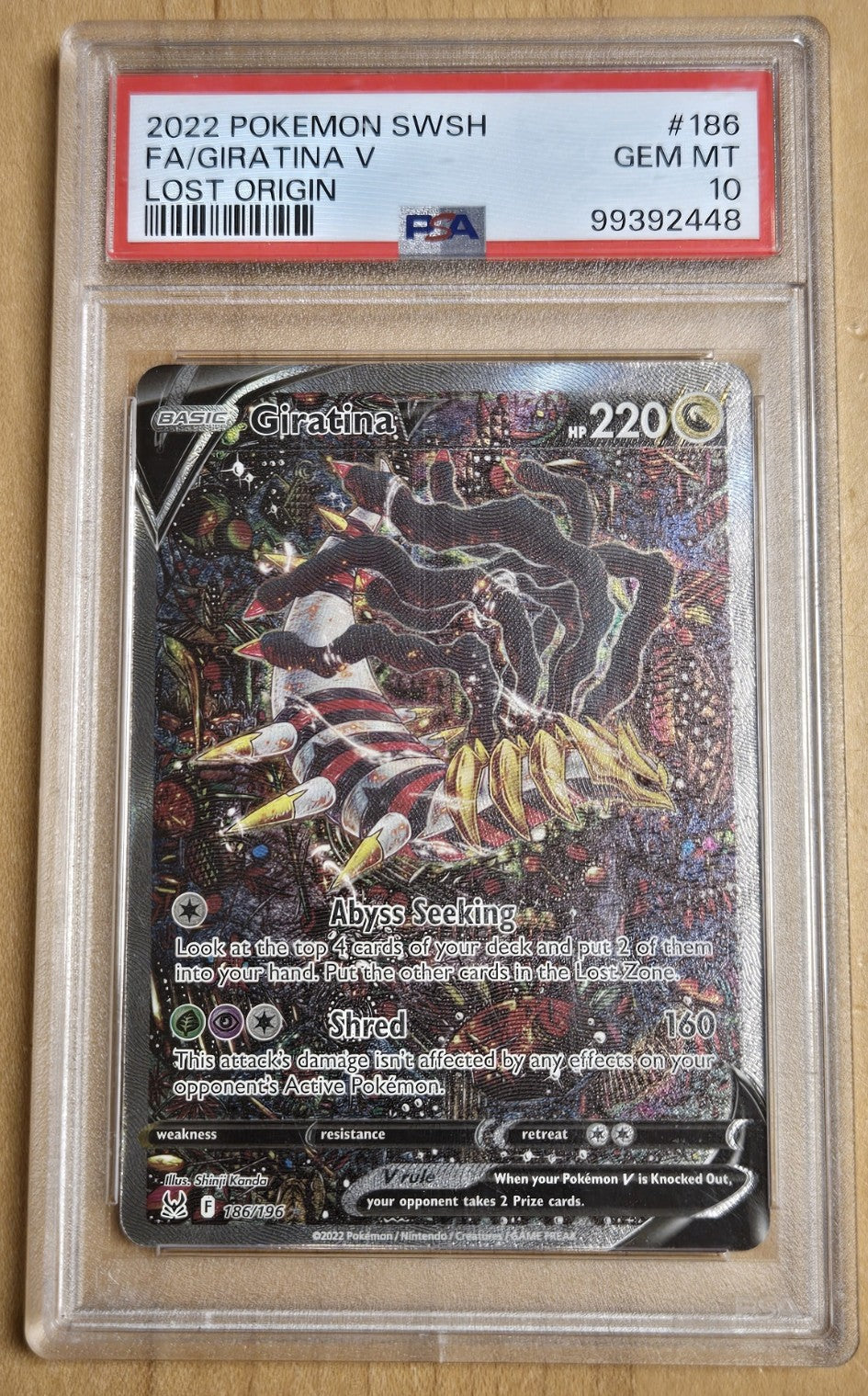 Pokemon Giratina V # 186 - Lost Origin - Graded PSA 10
