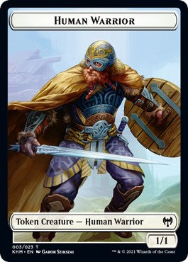 Human Warrior // Cat Double-Sided Token