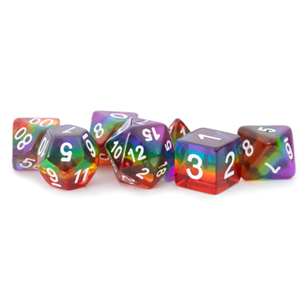 7 Die / Dice Set Translucent: Rainbow