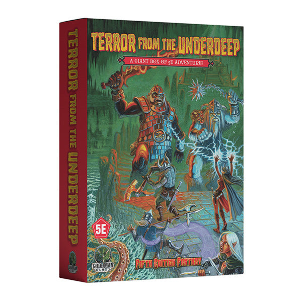 Game box titled 'Terror from the Underdeep' with fantasy artwork on a white background