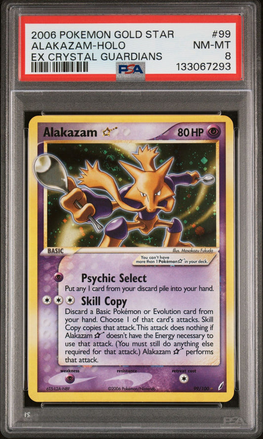 Pokemon Alakazam Gold Star # 99 - PSA 8