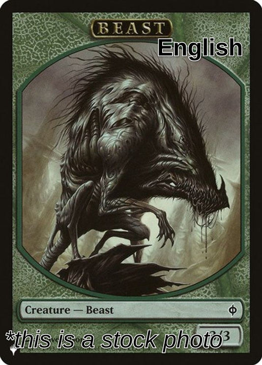 Beast // Emblem - Liliana, Defiant Necromancer Double-Sided Token