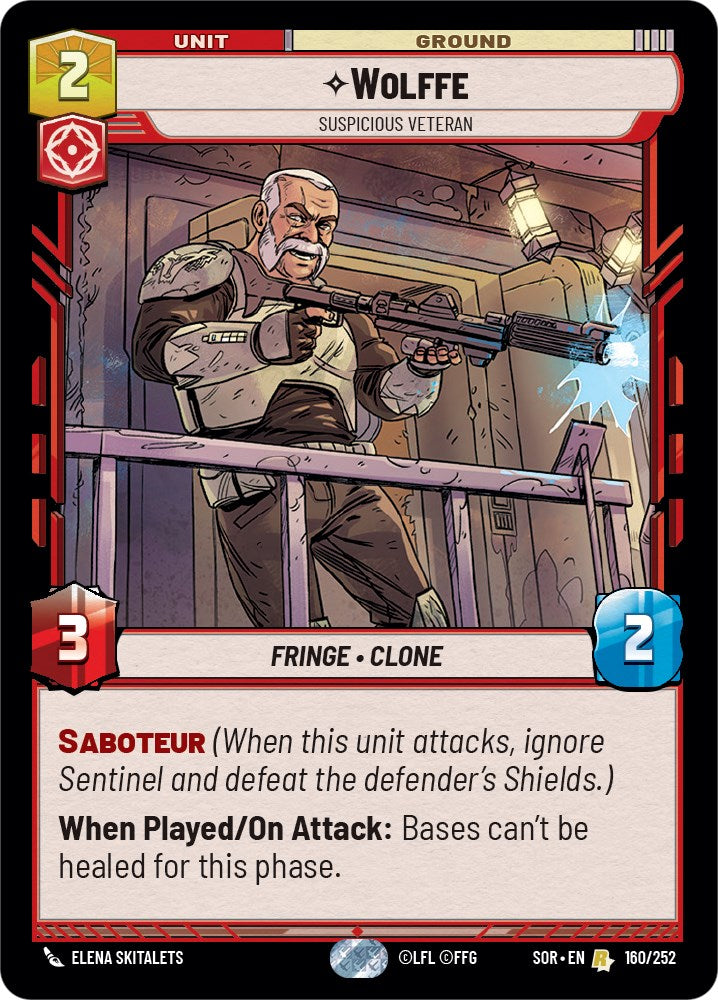 Wolffe - Suspicious Veteran [SOR - 160/252 Rare] - Spark of Rebellion