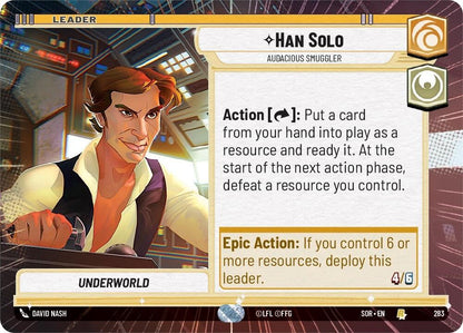 Han Solo - Audacious Smuggler (Hyperspace) [SOR - 283 - Rare] - Spark of Rebellion