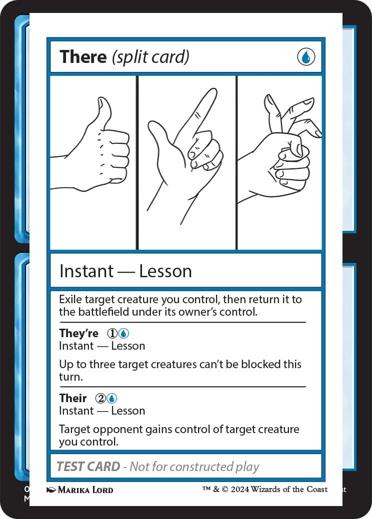 There (split card)