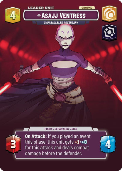 Asajj Ventress - Unparalleled Adversary (Showcase) (Back)