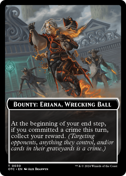 Bounty: Eriana, Wrecking Ball // Bounty Rules Double-Sided Token [Outlaws of Thunder Junction Commander Tokens]