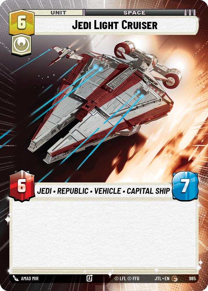 Jedi Light Cruiser (Hyperspace Foil) [JTL - 985 - Common] - Jump to Lightspeed
