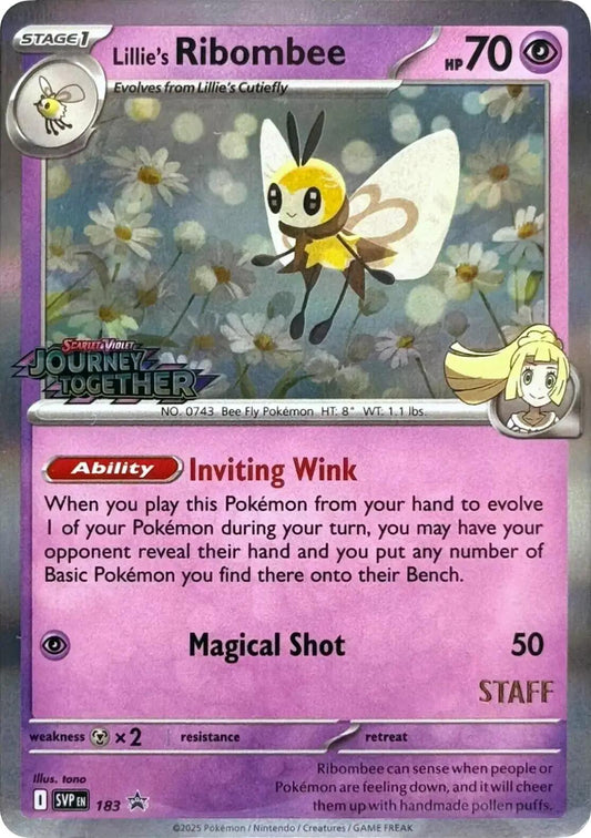 Lillie's Ribombee - 183 (Prerelease) [Staff]