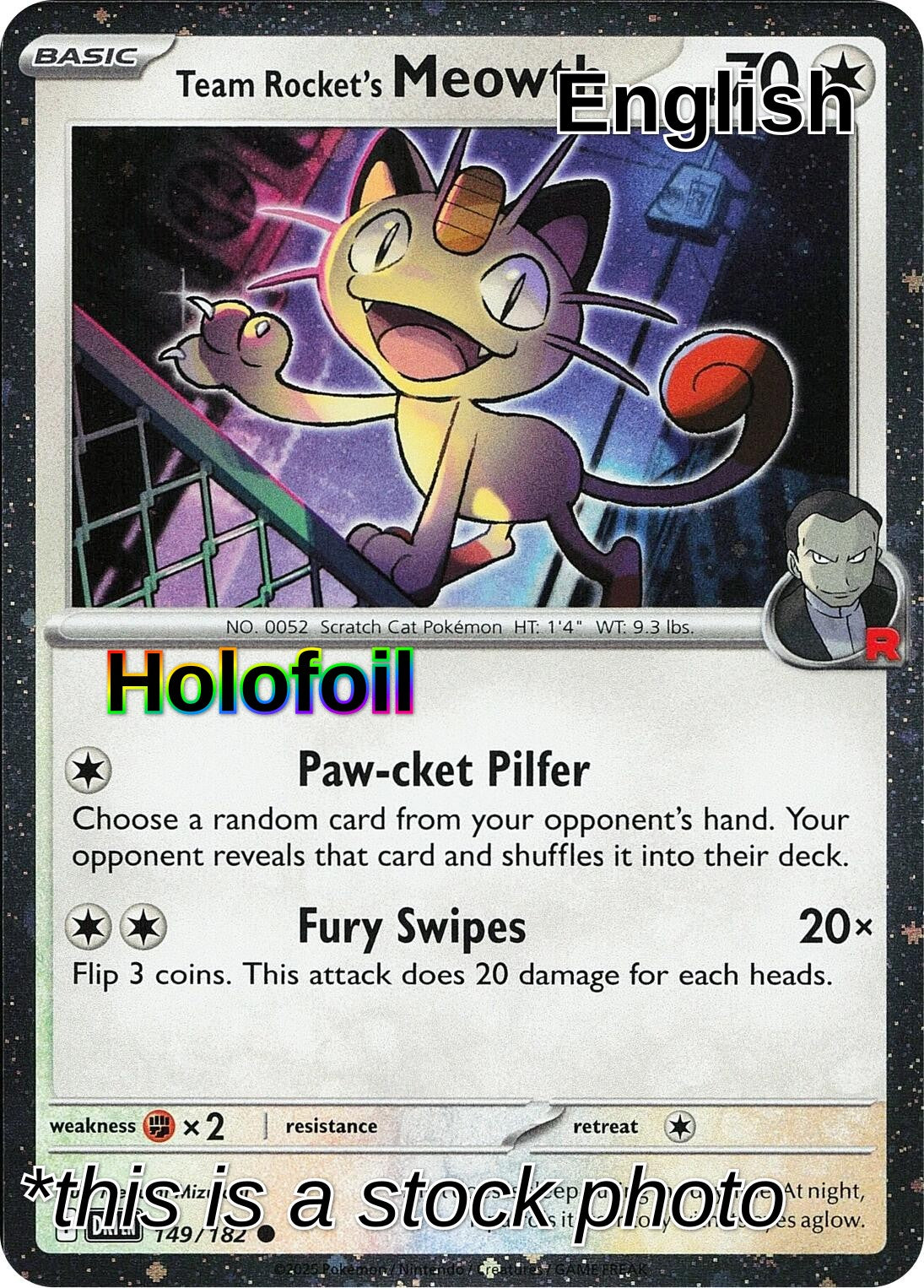 Team Rocket's Meowth (Cosmos Holo)