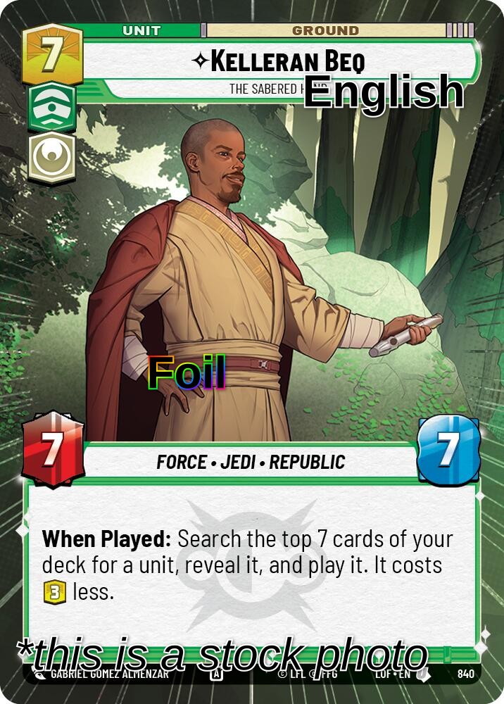 Kelleran Beq - The Sabered Hand (Hyperspace Foil)