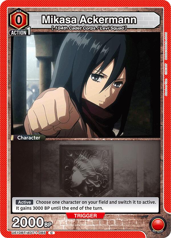 Mikasa Ackermann (085) (Box Topper Foil) [UE10BT - UE10BT/AOT-1-085]