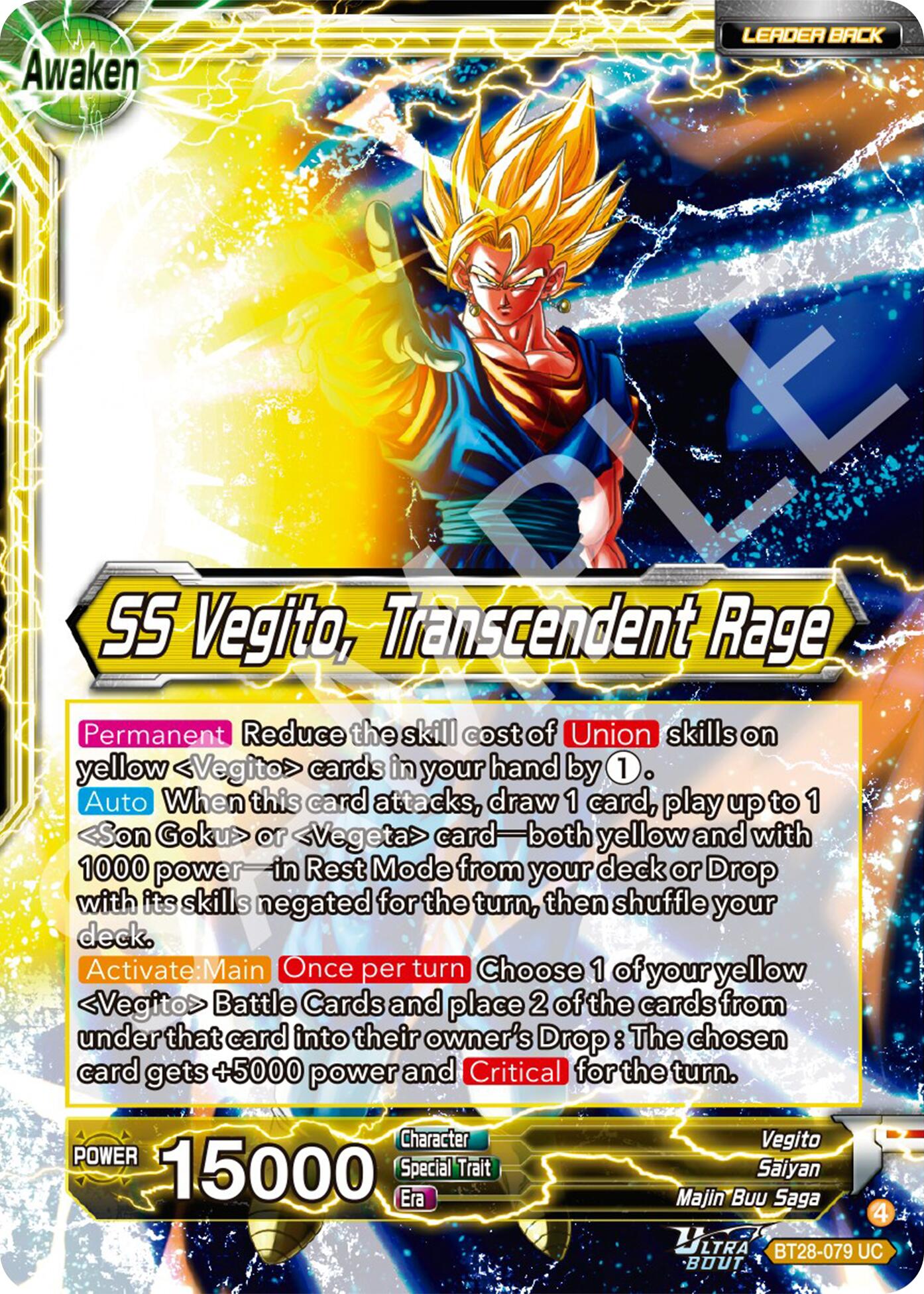 Vegito // SS Vegito, Transcendent Rage [BT28 - BT28-079]