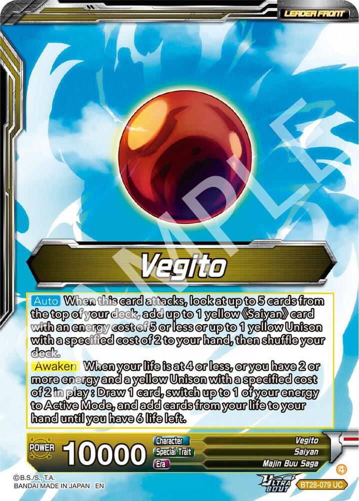 Vegito // SS Vegito, Transcendent Rage (Back)