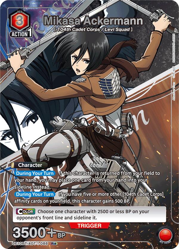 Mikasa Ackerman (088) (R*) [UE10BT - UE10BT/AOT-1-088] - UE10BT : L'Attaque des Titans