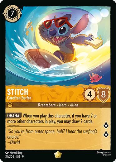 Stitch - Carefree Surfer [9 - 24/204 - Legendary] - Fabled
