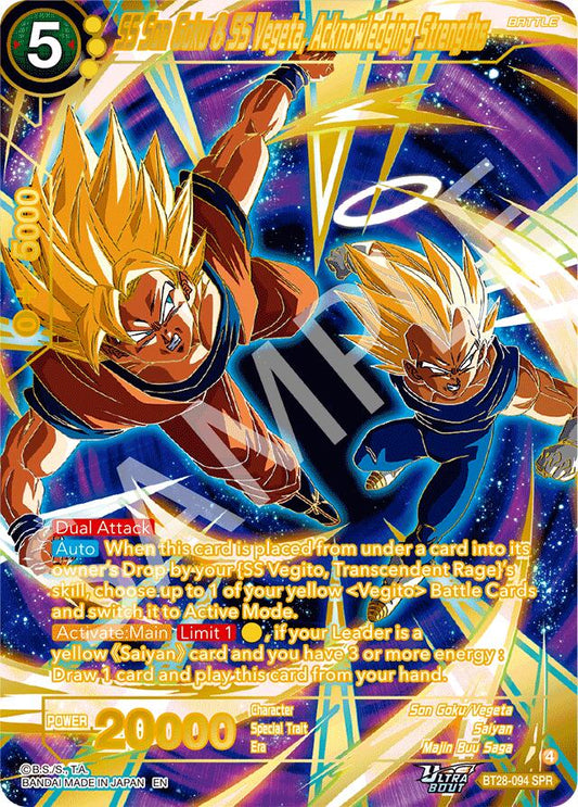 SS Son Goku & SS Vegeta, Acknowledging Strengths (SPR) [BT28 - BT28-094]