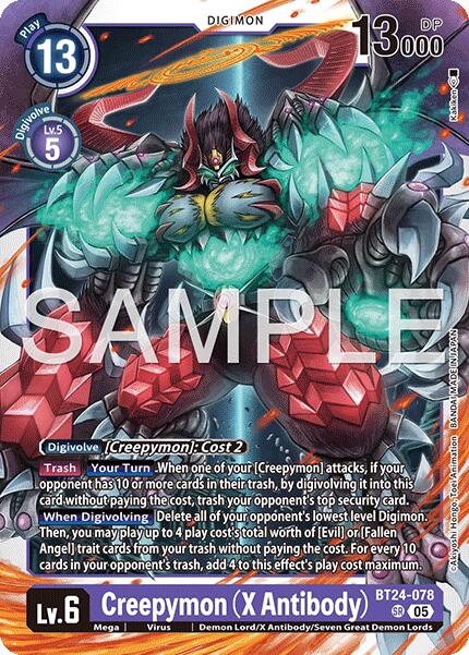 Creepymon (X Antibody) [BT-24 - BT24-078 SR - Super Rare] - Time Stranger