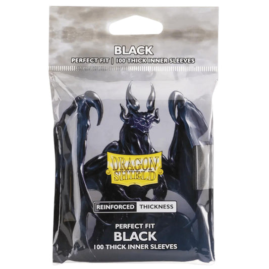 Dragon Shield: Standard Size 100ct Inner Sleeves - Perfect Fit (Black)
