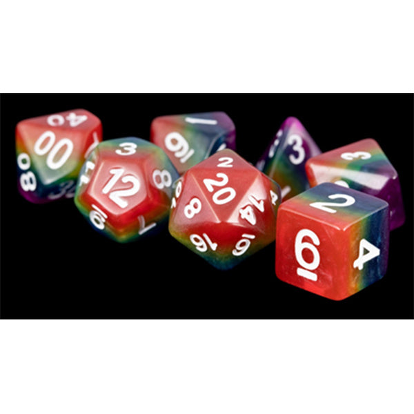 7 Die / Dice Set Opaque: Rainbow