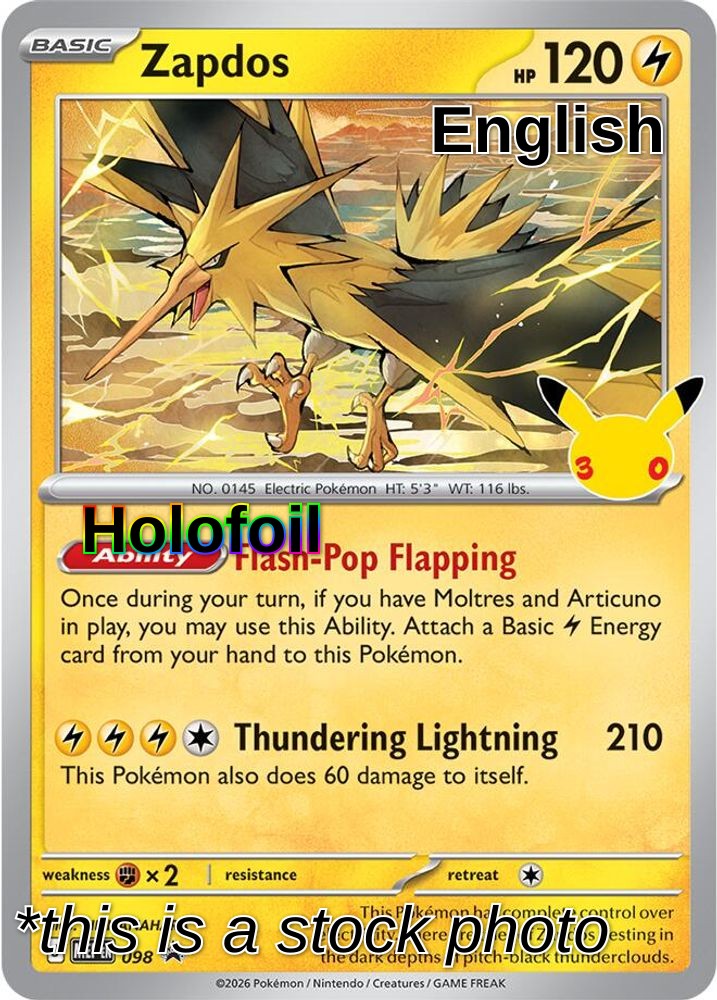 Zapdos - 098 (30th Celebration)