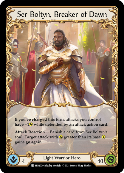 Ser Boltyn, Breaker of Dawn // Boltyn [MON029 // MON030] (Monarch)  1st Edition Normal