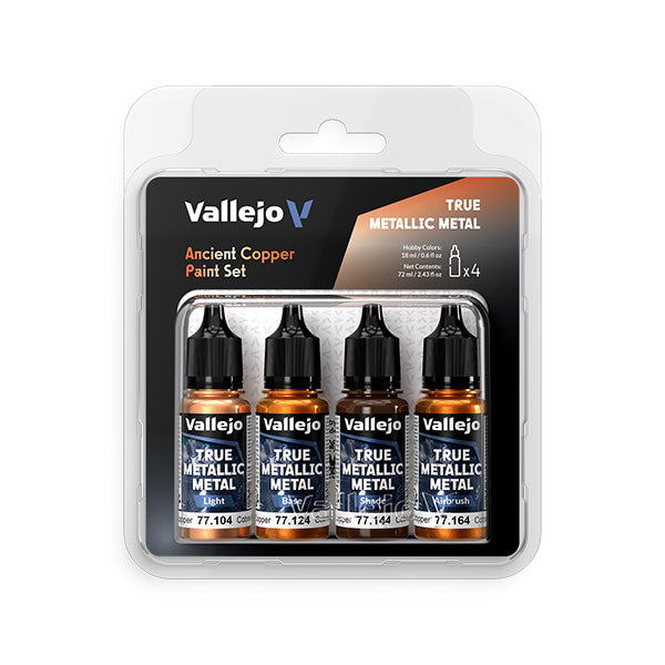 Vallejo True Metallic Metal Set: Ancient Copper (4 Color Set) 18 ml.
