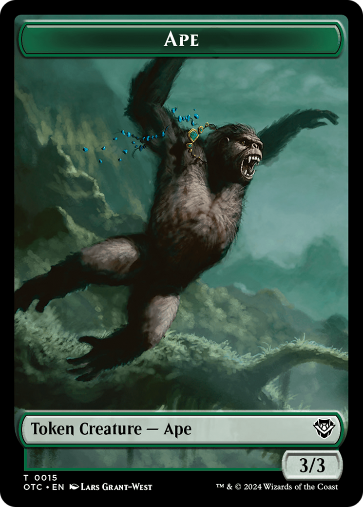 Ape // Shark Double-Sided Token [Outlaws of Thunder Junction Commander Tokens]