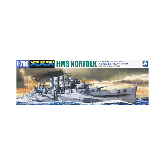 Aoshima: 1/700 HMS Norfolk British Heavy Cruiser Scale Model Kit #809