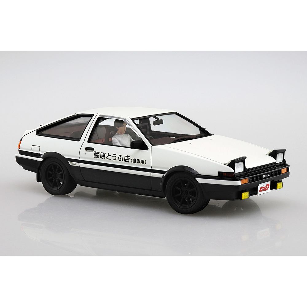 Aoshima: 1/24 Initial D - Takumi Fujiwara AE86 Trueno (Project D Ver.) with Driver Scale Model Kit #14