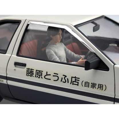 Aoshima: 1/24 Initial D - Takumi Fujiwara AE86 Trueno (Project D Ver.) with Driver Scale Model Kit #14