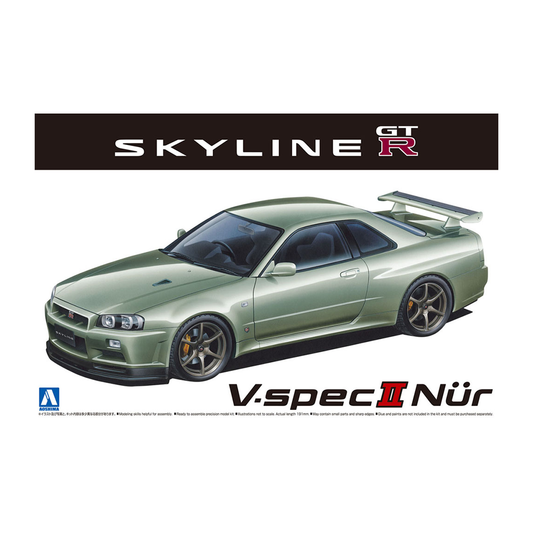 Aoshima: 1/24 Nissan BNR34 Skyline GT-R V-SpecII Nur. '02 Scale Model Kit