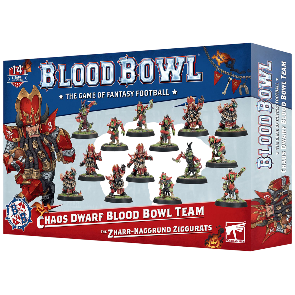 Blood Bowl: Chaos Dwarf Team - Zharr-Naggrund Ziggurats (Unpainted) (New in Box/Sprue)
