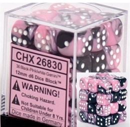 Chessex: Gemini Black-Pink / White 12Mm D6 Dice Block
