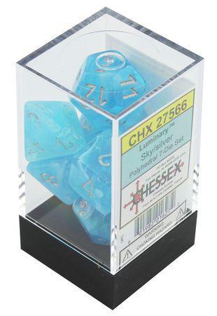 Chessex: 7CT Luminary Sky & Silver Polyhedral Dice Set
