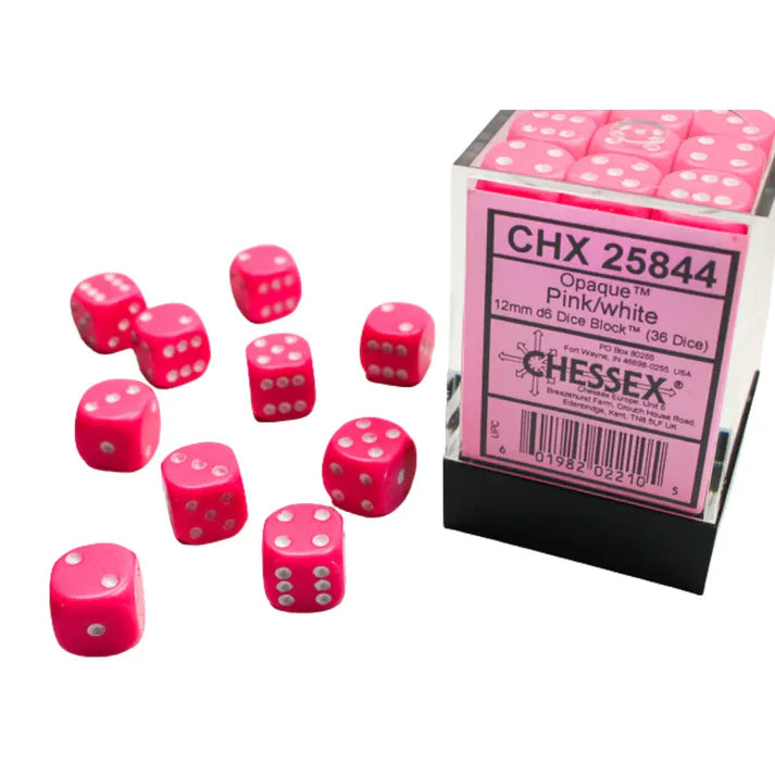 Chessex : Jeux de dés D6 opaques - 12mm