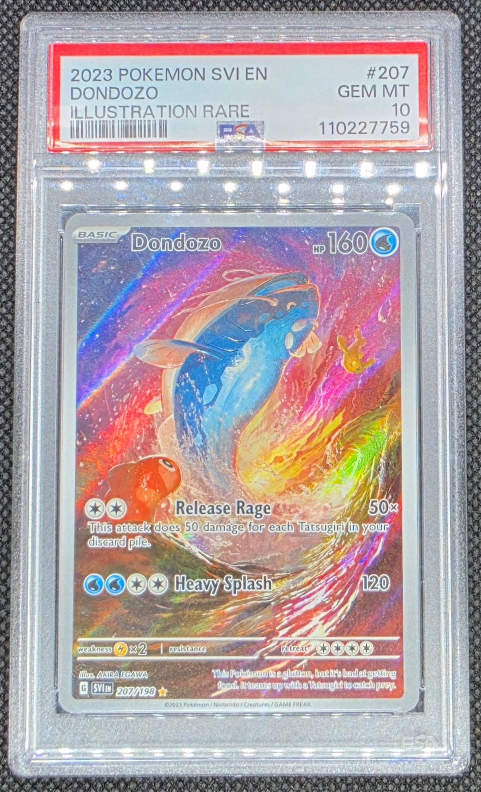 Pokemon Dondozo IR # 207 - S & V - Graded PSA 10