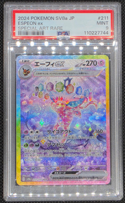 Japanese Pokemon Espeon ex # 211 - Terastal Fest ex - Graded PSA 9