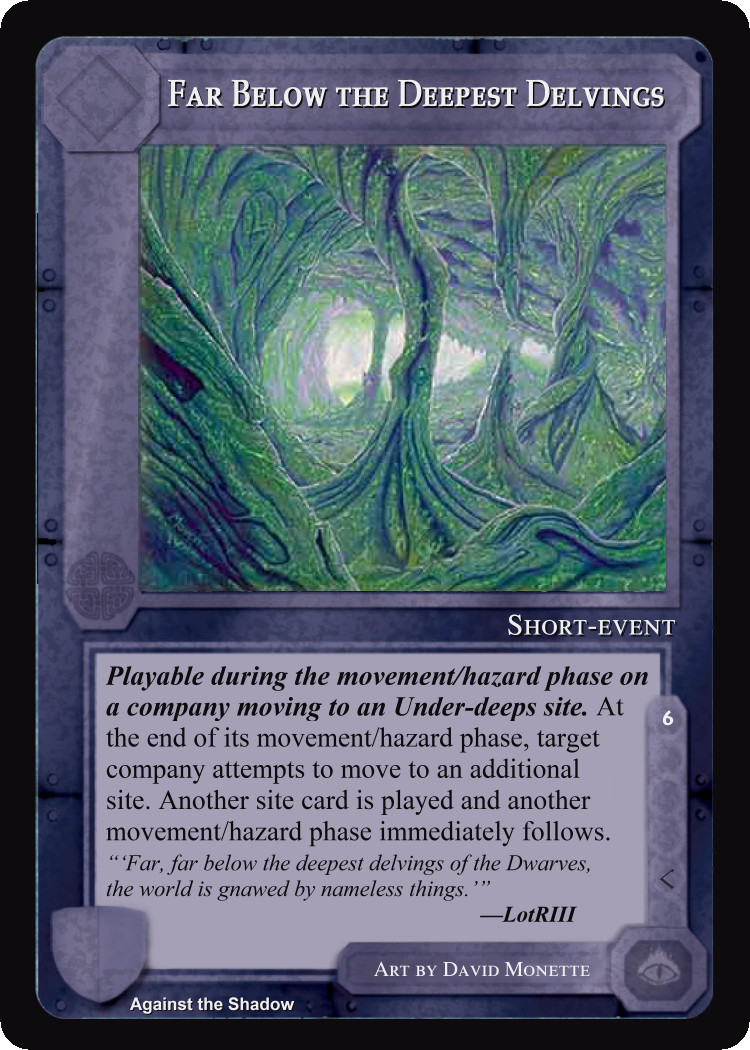 Far Below The Deepest Delvings - Against the Shadow - Middle Earth CCG / TCG
