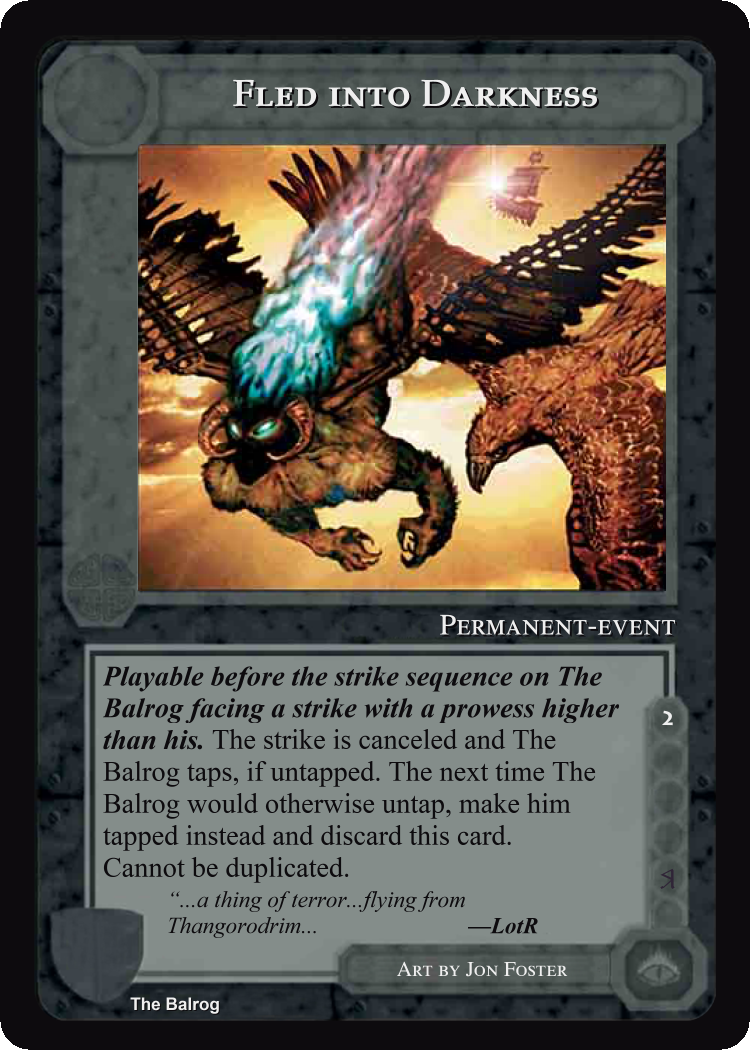 Fled Into Darkness - The Balrog - Middle Earth CCG / TCG
