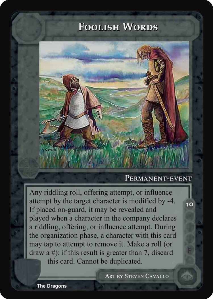 Foolish Words - The Dragons - Middle Earth CCG / TCG
