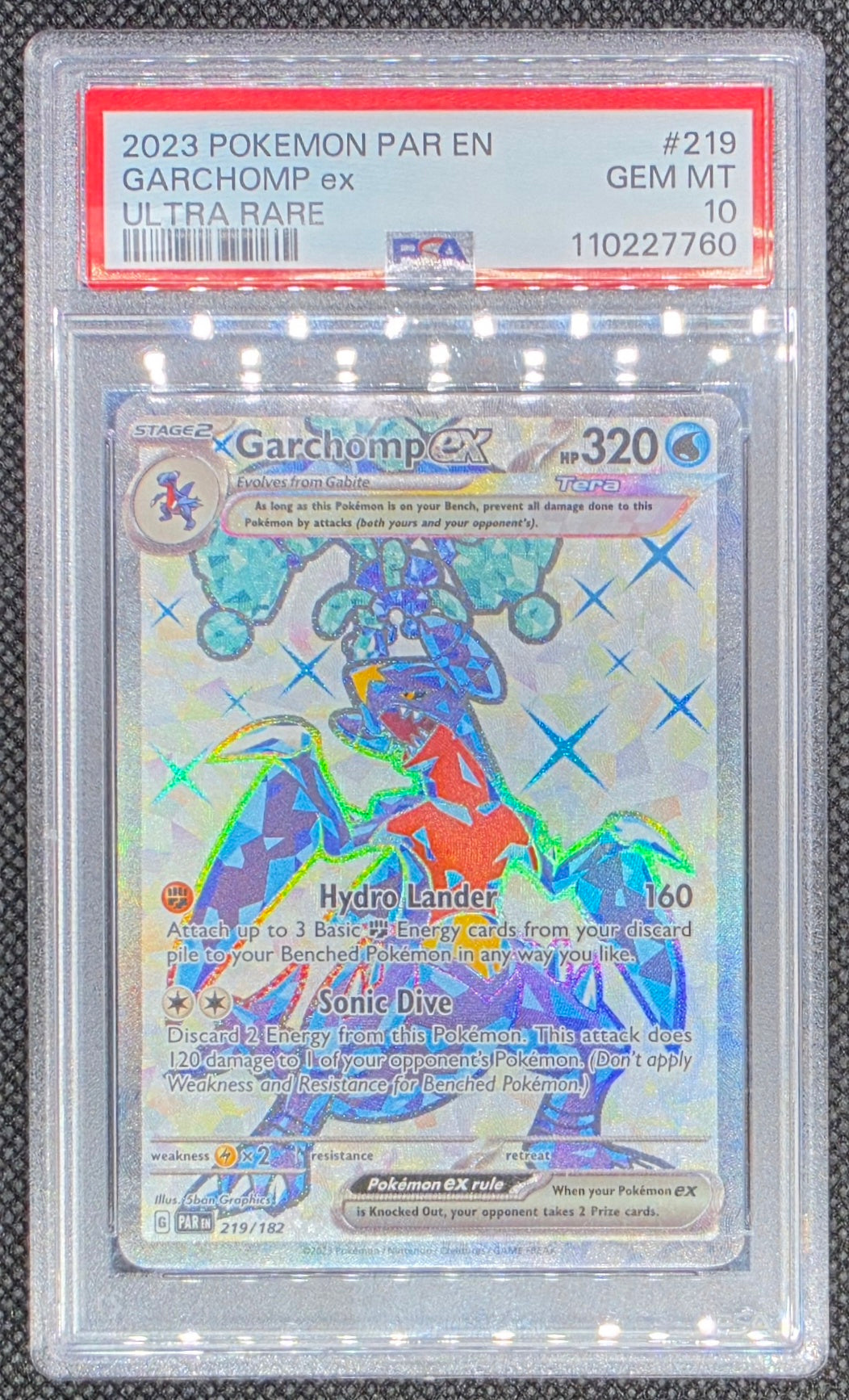 Pokemon Garchomp ex # 219 - Paradox Rift - Graded PSA 10