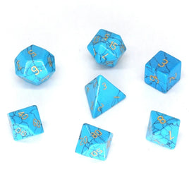 7 Piece Natural Gemstone Polyhedral Dice Set