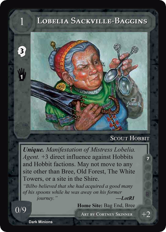 Lobelia Sackville-Baggins - Dark Minions - Middle Earth CCG / TCG
