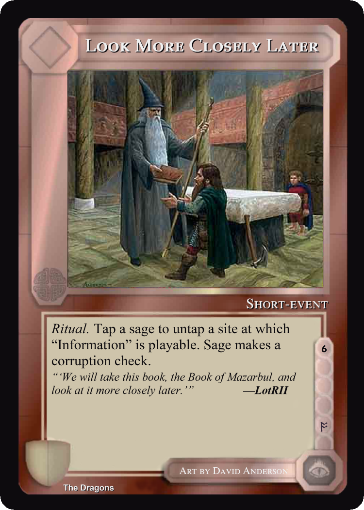 Look More Closely Later - The Dragons - Middle Earth CCG / TCG