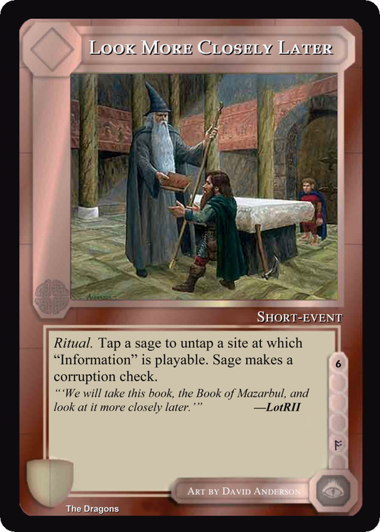 Look More Closely Later - The Dragons - Middle Earth CCG / TCG