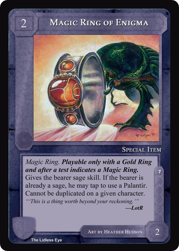 Magic Ring Of Enigma - Lidless Eye - Middle Earth CCG / TCG