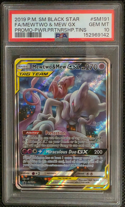Pokemon Mewtwo&Mew GX # 191 - S & M Promo - Graded PSA 10
