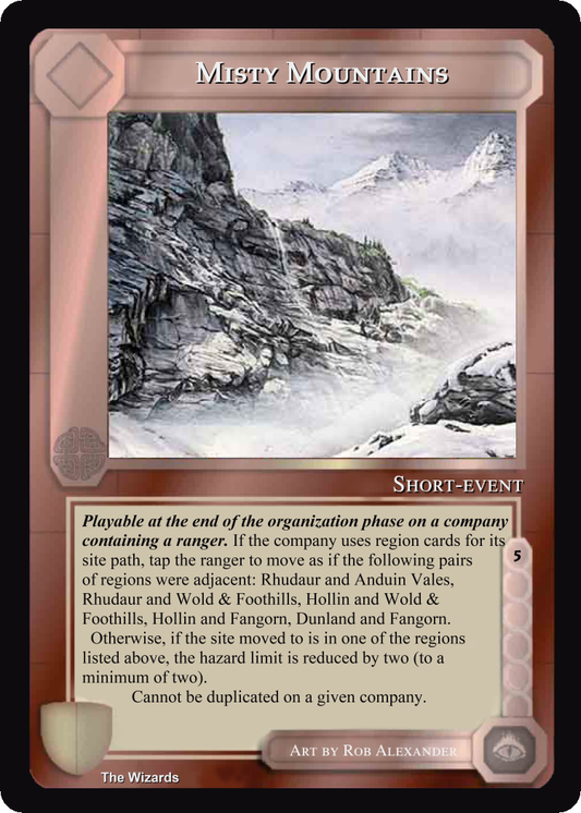 Misty Mountains - METW - Limited - Middle Earth CCG / TCG
