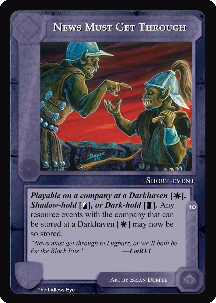 News Must Get Through - Lidless Eye - Middle Earth CCG / TCG
